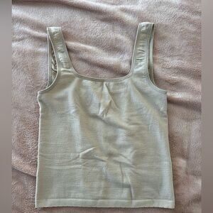 Ribbed Square Neck Tank Top